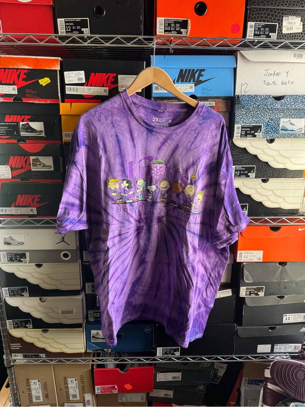 Peanuts Purple Tie-Dye Kids Short Sleeve Tee